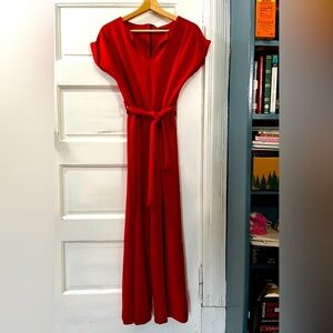 Boohoo red hot jumpsuit Sz 8